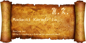 Madacsi Karméla névjegykártya